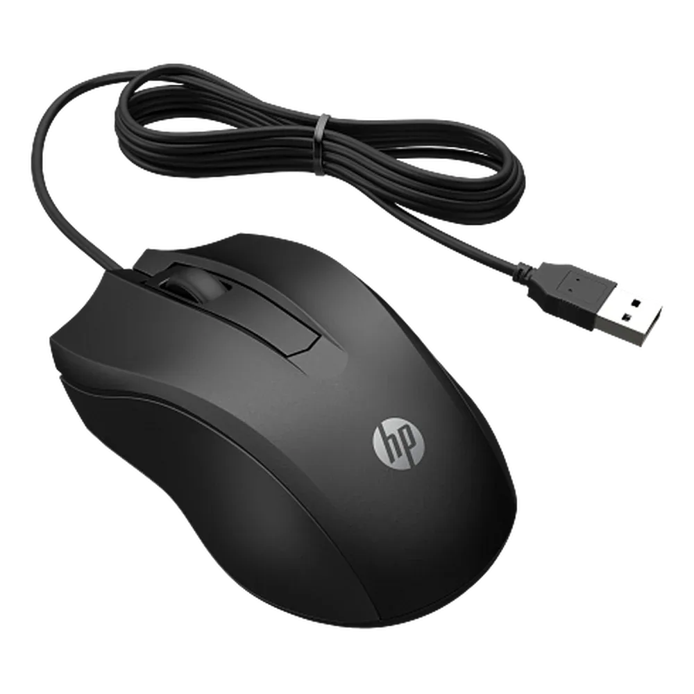 HP 100 Wired Mouse Black (6VY96AA)