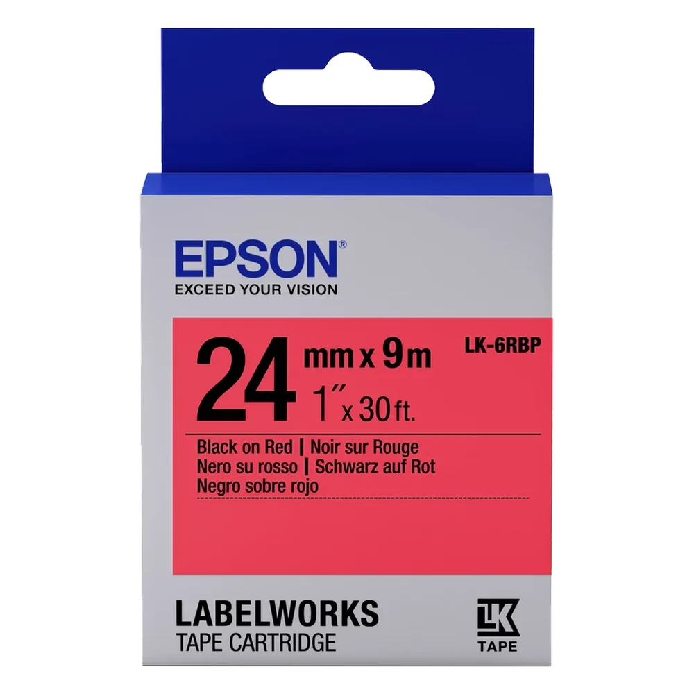 Epson C53S656004 — лента LK6RBP для ленточного принтера, 24 мм × 9 м