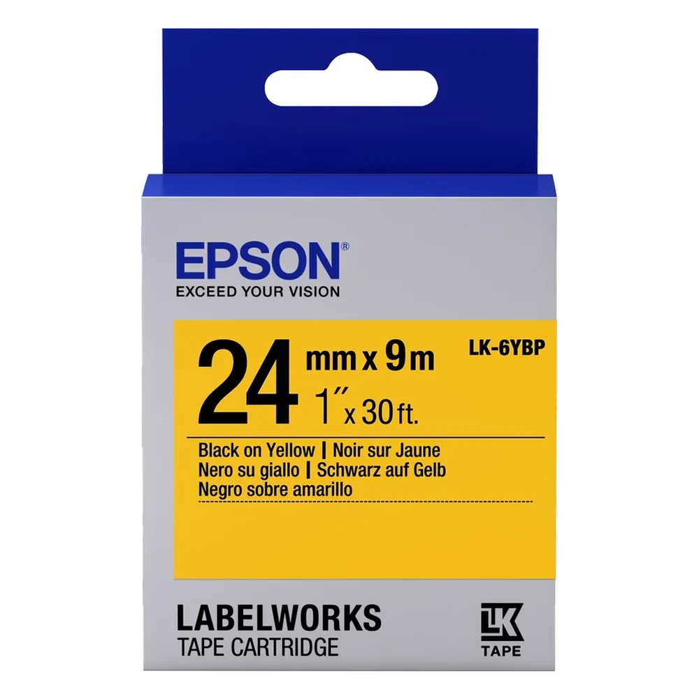 Epson C53S656005 — лента LK6YBP для ленточного принтера, 24 мм × 9 м