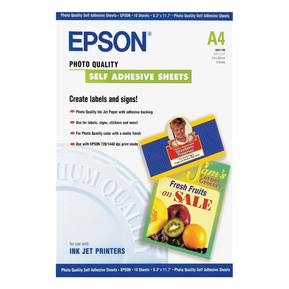 Epson C13S041106 — самоклеящаяся фотобумага A4+