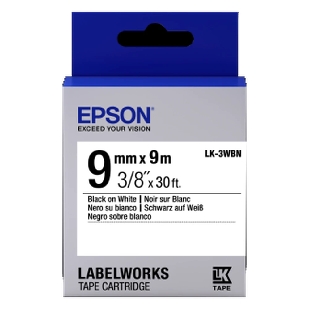 Epson C53S659001 — лента LK3WBN для ленточного принтера, 9 мм × 9 м